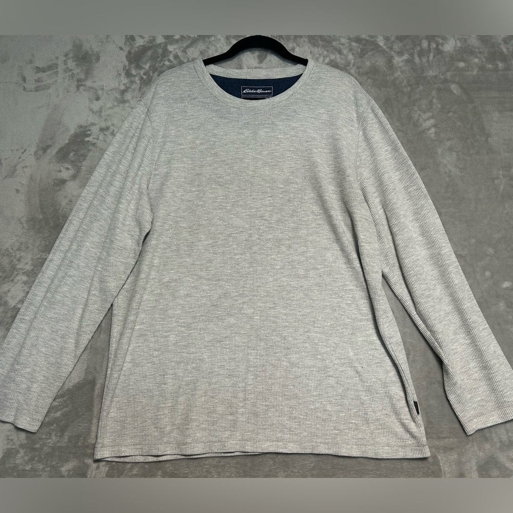 Eddie Bauer Sleepwear Waffle Knit Shirt Men’s XL Grey